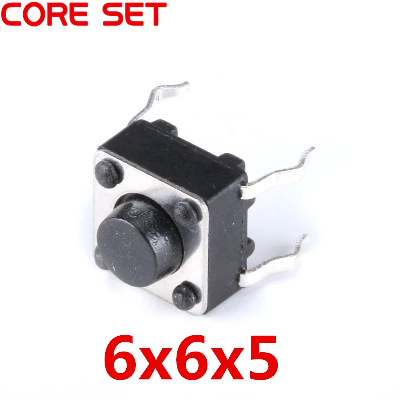 

100PCS/Lot 6x6x5MM 4PIN Tactile Tact Micro Switch Touch Button Self-reset Button 6*6*5mm Plug-in Keys Button DIP