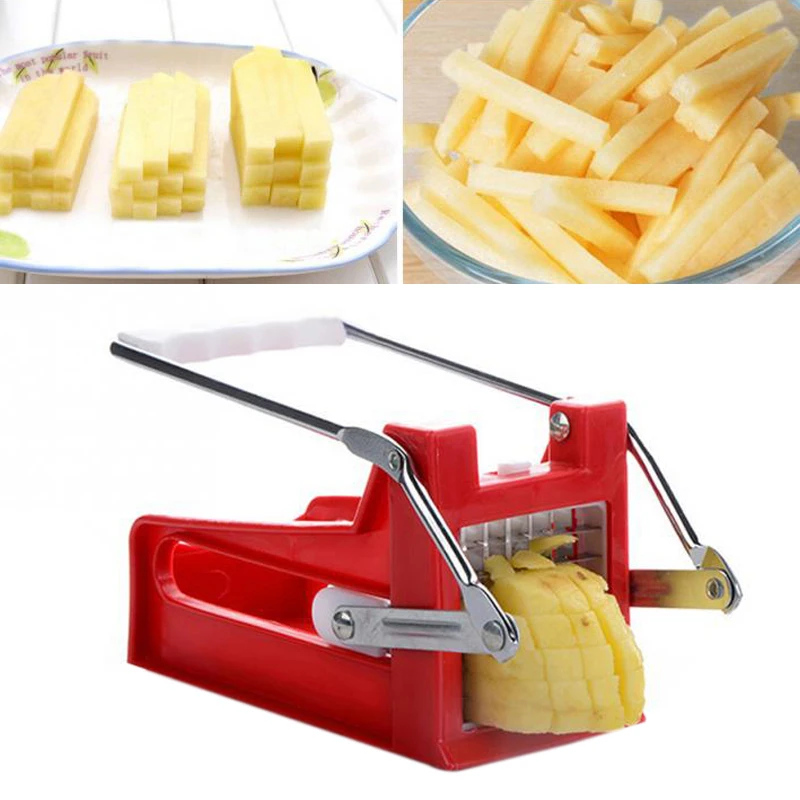 JX-LCLYL 2 Blades Stainless Potato Chipper French Fries Slicer Chip Cutter Maker Chopper