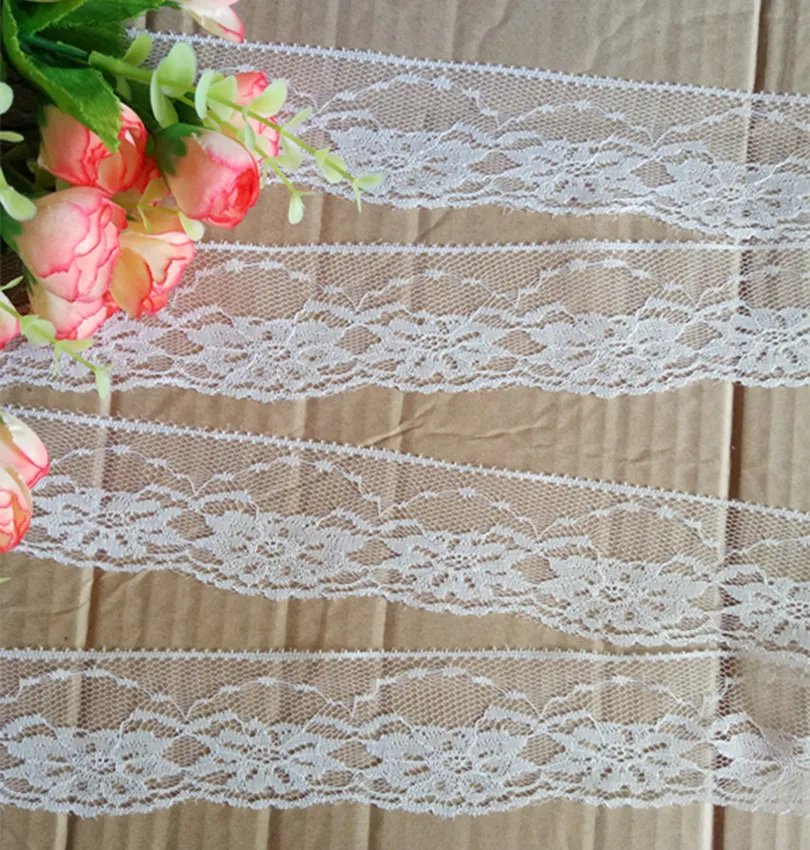 

Width 49mm 15 yards white Embroidered Net Lace Trim fabric Garment ribbon headband wedding party decoration DIY Accessory #89856