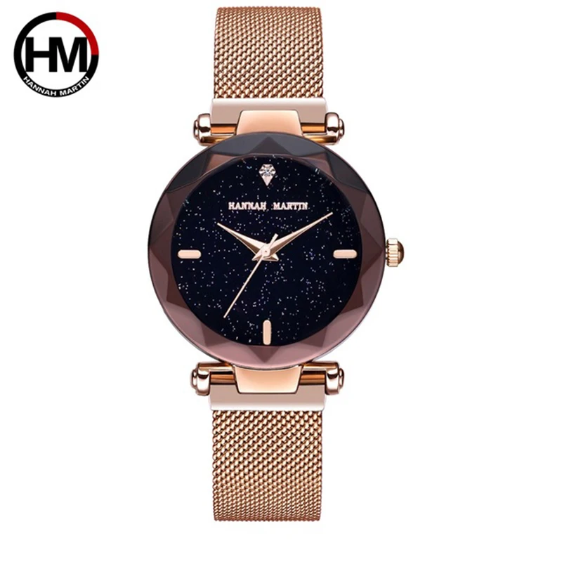 

Luxury Rhinestone Women Watches Starry Sky Magnetic Female Wristwatch Waterproof Stainless Steel Mesh Fashion Business Watch