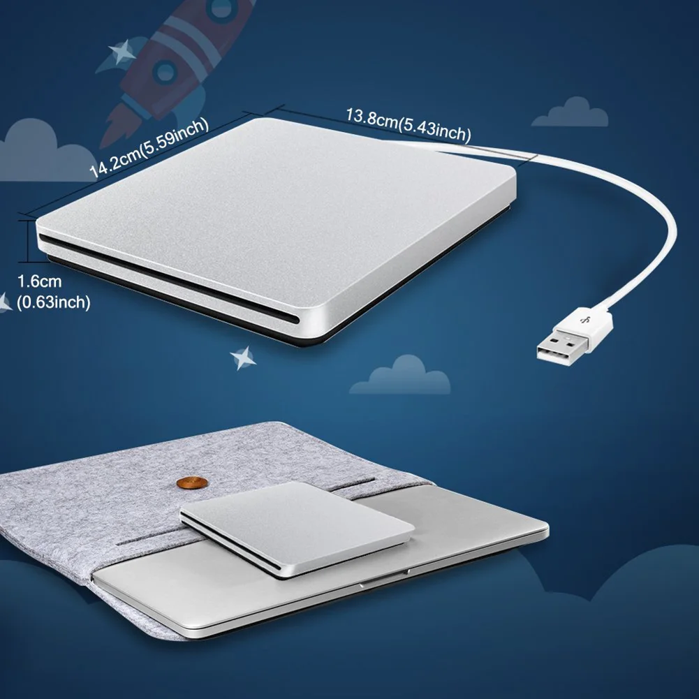 

Ultra-slim External DVD Drive USB 3.0 Disc Duplicator for Computer Laptop JLRL88