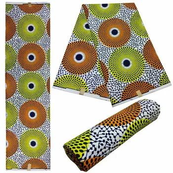 

6 Yards Ankara African Printed Fabric Wax DIY African Wax Dot Printing Polyester Batik Fabric For Women Dress