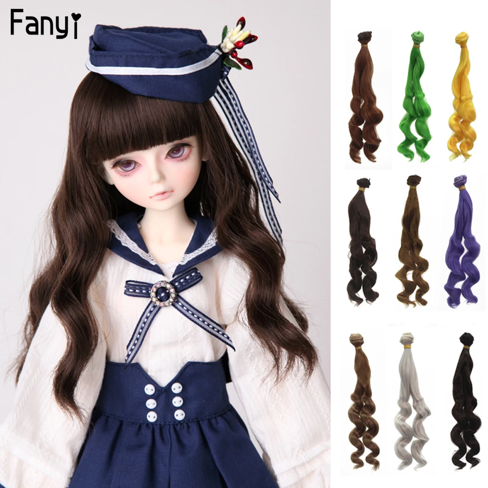 1pieces Extension Doll Wigs 25100cm Natural Color Curly Doll Hair for BJD SD Russian Handmade Baby Tress Doll Accessories (1)