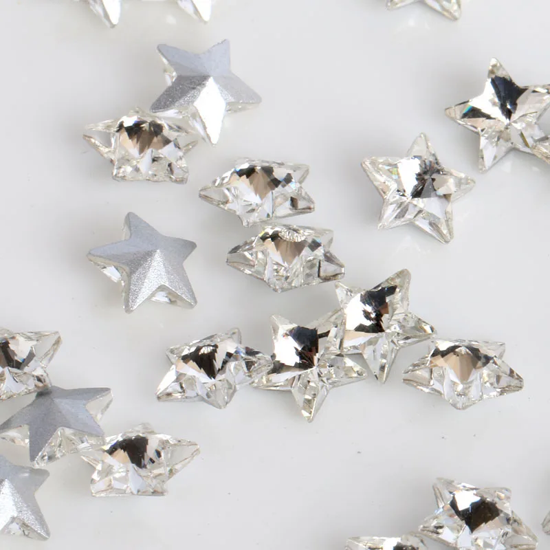 6mm-8mm-10mm-Clear-white-Five-pointed-star-shape-crystal-glass-pointback-loose-rhinestones-diy-nail