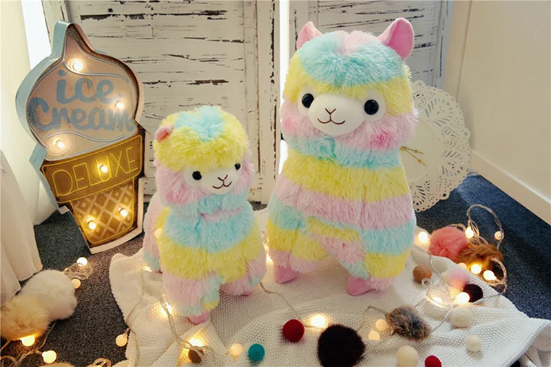 1pcs 35cm 50cm Rainbow Alpaca Plush Sheep Toy Japanese Soft Plush Alpacasso Baby Plush Stuffed Animals Alpaca Gifts (1)