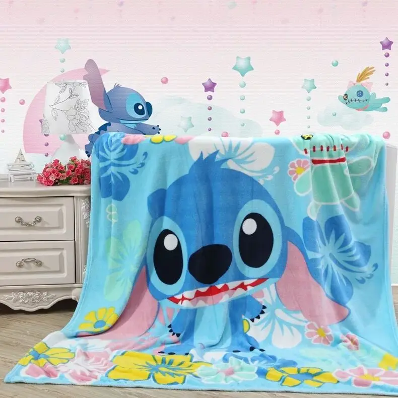 

Disney princess Cartoon Children Baby Cartoon Carpet Coral Fleece Blanket girl boy doll Stitch Blanket summer quilt duvet cover