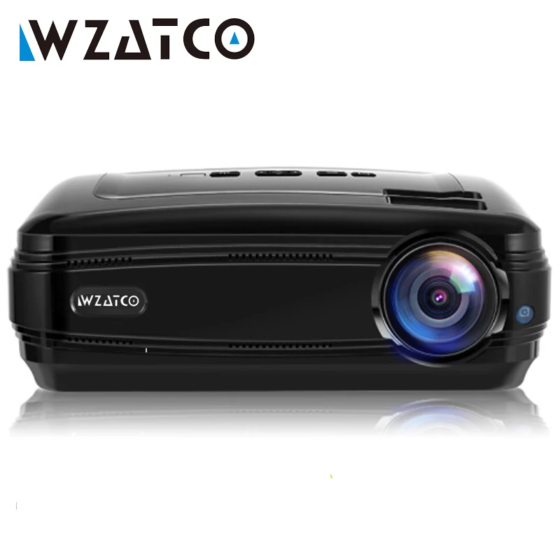 WZATCO CTL60 ترقية الروبوت 7.1 WIFI 5500 التجويف المحمولة fullHD السينما المنزلية التلفزيون جهاز عرض (بروجكتور) ليد 1080 P 4 K لعبة فيديو HDMI LCD متعاطي المخدرات