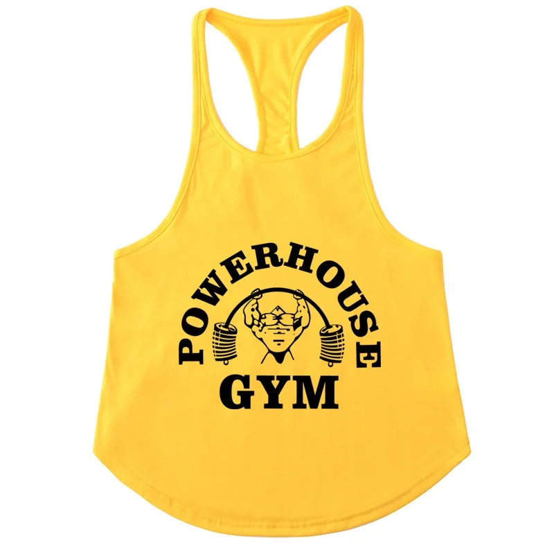 

2019 fashion Singlets gyms Mens Tank Tops Bodybuilding POWERHOUSE Fitness Men's Golds Stringer Tank Top Brand Clothes