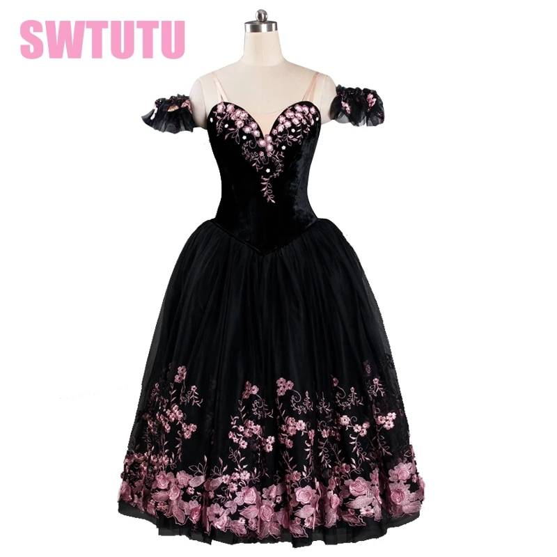 black romantice ballet tutu dress adult giselle ballet costumes women ballerina dress BT9114
