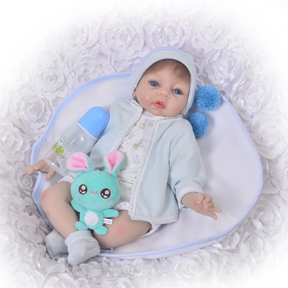 

Hot 2018 Lifestyle Reborn Boneca 55 cm Soft Silicone Body Reborn Dolls Babies For Boy Birthday XMAS Gifts 22 Inch Baby Doll Toys