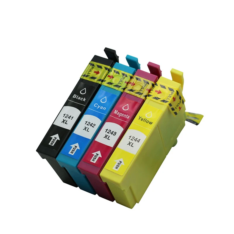 Совместимый с epson 124 картридж T1241 T1242 T1243 T1244 WorkForce 320/323/325 Stylus NX125/NX127/NX130/NX420 4 шт.|ink