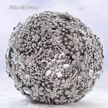MissRDress класса люкс для свадебного букета со стразами Свадебный букет Брошь серебристо-белый бриллиант обручальное свадебные аксессуары, букеты JK309