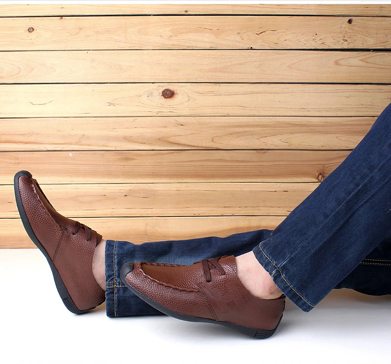 XIZI/высококачественные мужские фирменные дизайнерские мягкие туфли из натуральной кожи; повседневные кожаные оксфорды на шнуровке; мужские туфли на плоской подошве; удобная обувь на толстой резиновой подошве