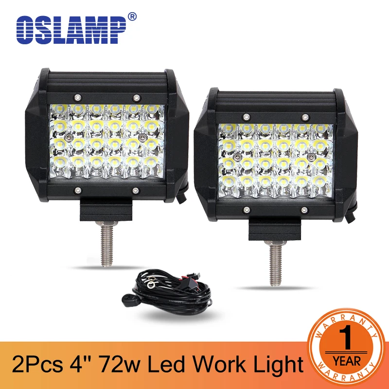 

Oslamp 4" Spot Beam 72W LED Work Light Off-Road Led Lamp for Car Truck SUV ATV Boat Pickup 4x4 4WD Led Driving Light