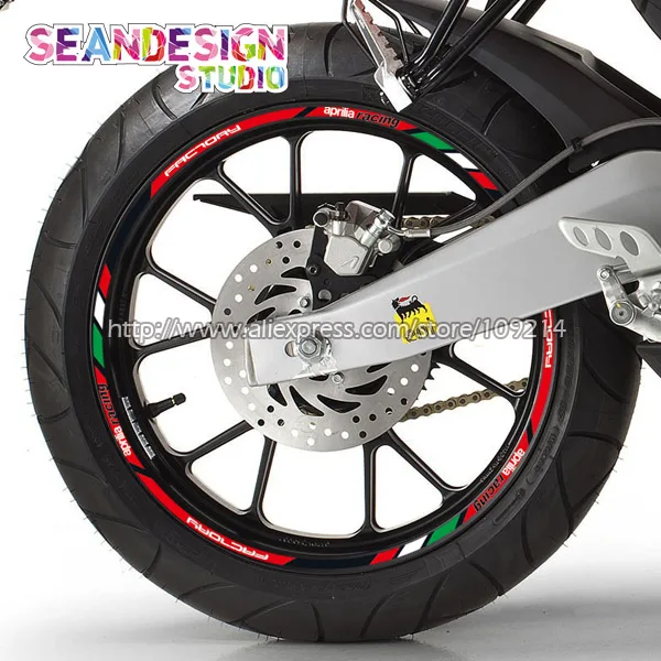 Наклейка на колесо для мотоцикла Aprilia Racing Factory RS4 RS125 Tuono Caponord RSV4 | Автомобили и