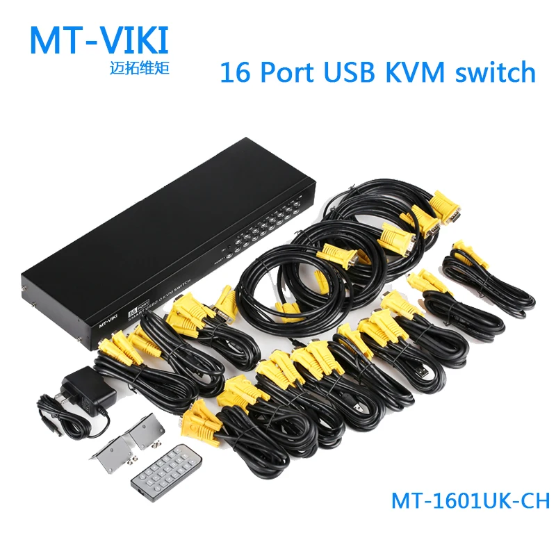 16-портовый usb kvm-переключатель vga с поддержкой ИК-управления выход 1920*1440 16 в 1 для