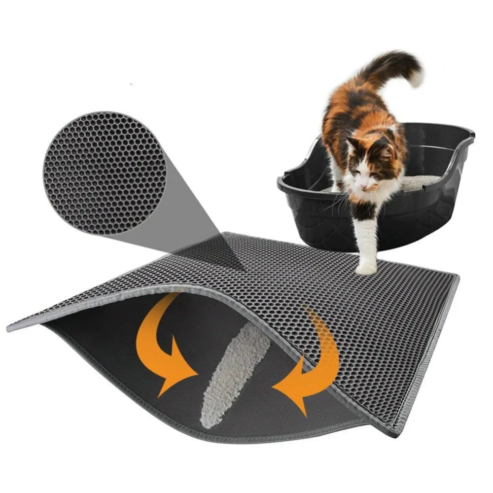 Waterproof Pet Cat Litter Mat EVA Double Layer Cat Litter Trapping Pets