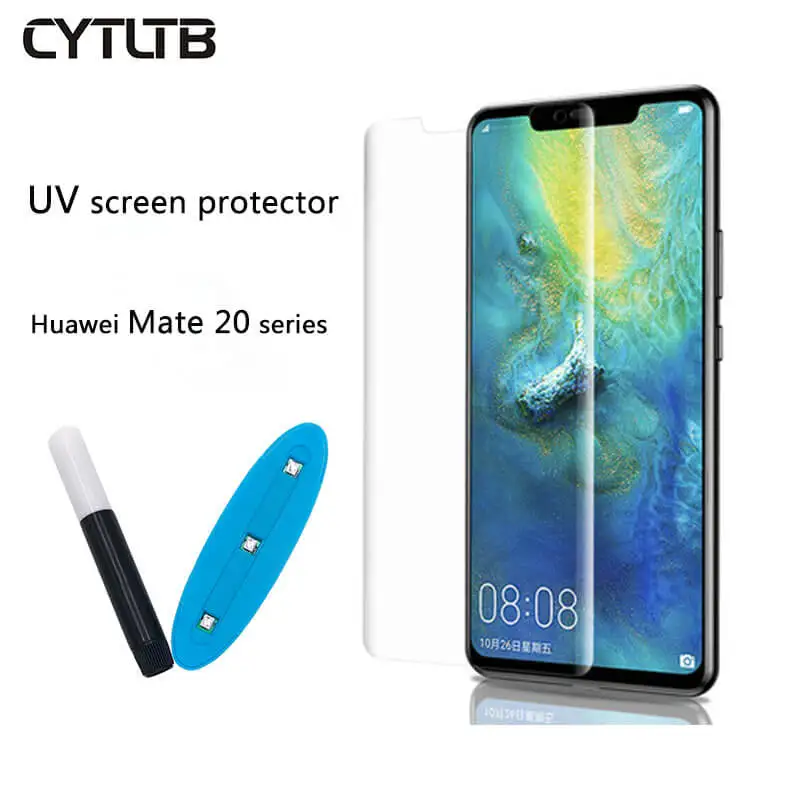

Uv Full Curved Edge Tempered Glass For Huawei Mate 20 Pro Protective Screen Protector On Full Glue Cover For Huawei Mate 20 Lite