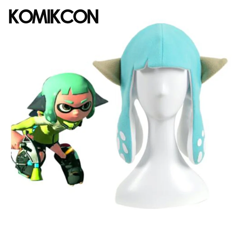 Splatoon 2 Splatfest Cosplay Inkling Squid Hats and Mask Kid's Blue
