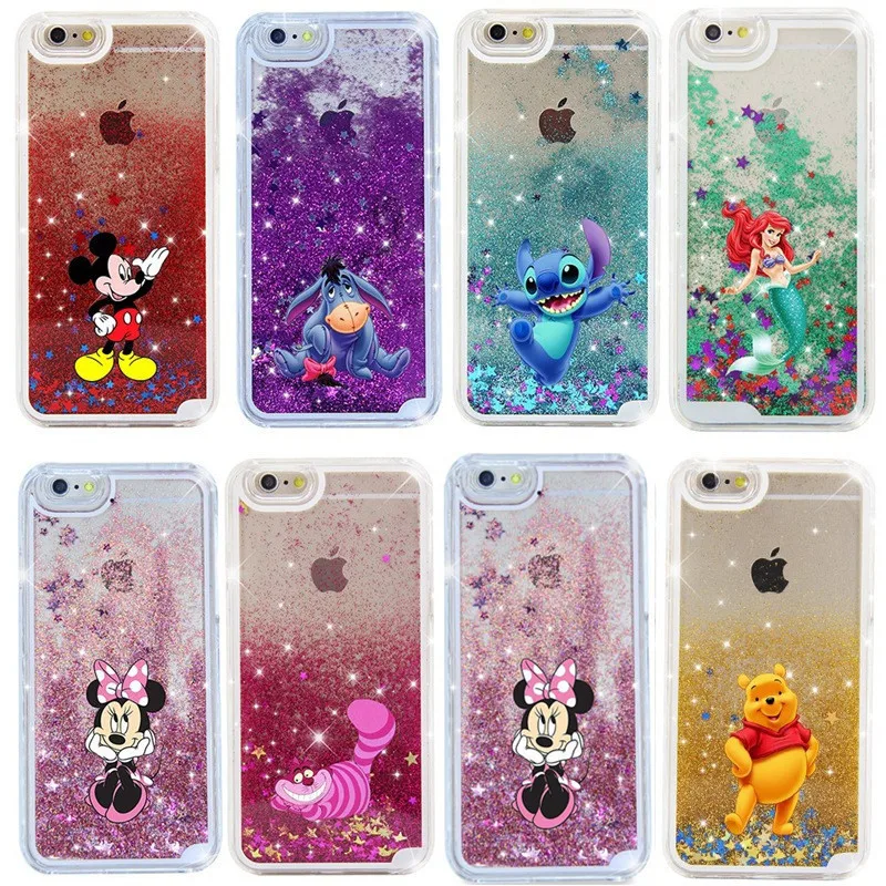 

Liquid Quicksand Dynamic Cartoon Case For iPhone 8 8plus 7 7 Plus Phone Mickey Cute For iphone 6 s 6s Plus X XR XS Max Cases