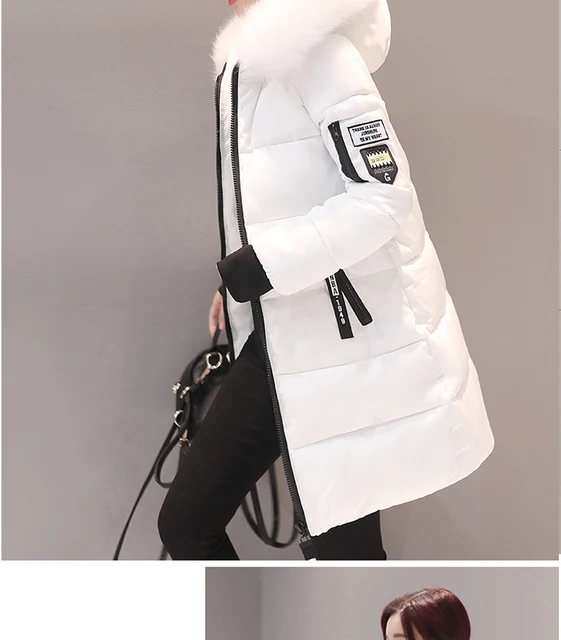 Parka Women Winter Coats Long Cotton Casual Fur Hooded Jackets Ladies Warm Winter Parkas Female Overcoat Women Coat MLD1268 -