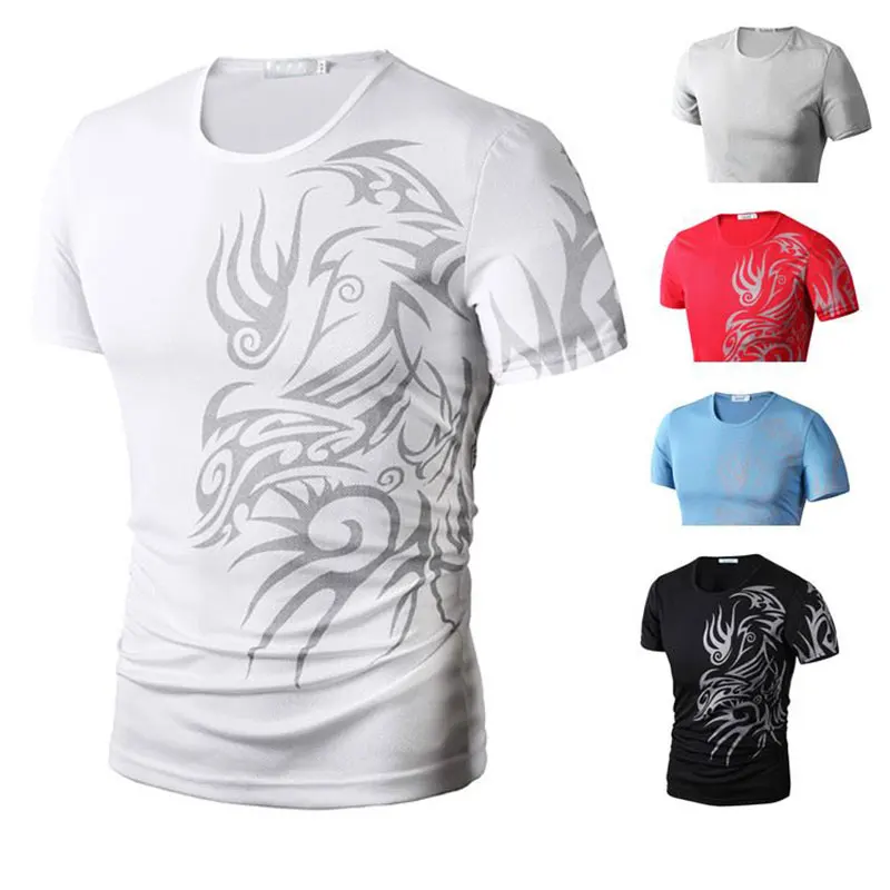 

2019 Fashion Summer Men T-Shirt Short Sleeve O Neck Chinese Style Printing Tops Comfortable Man Casual T-Shirts PO66