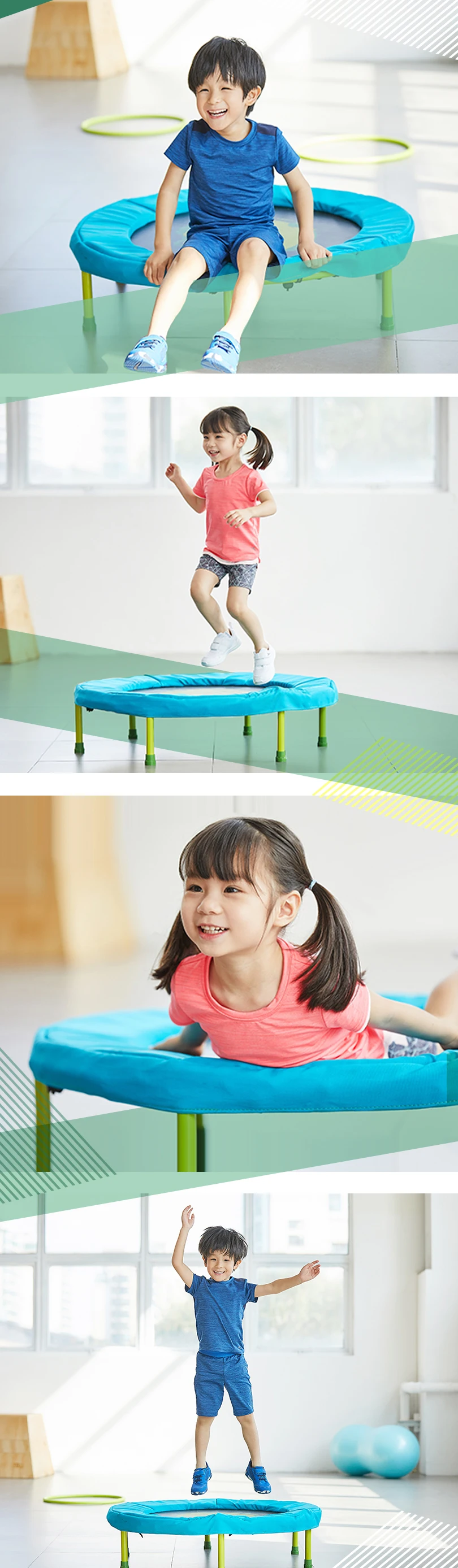 Подшипник 25 кг 34 дюймов Мини Складной батут фитнес тренировки Rebounder детский батут для детей 2-6 лет синий