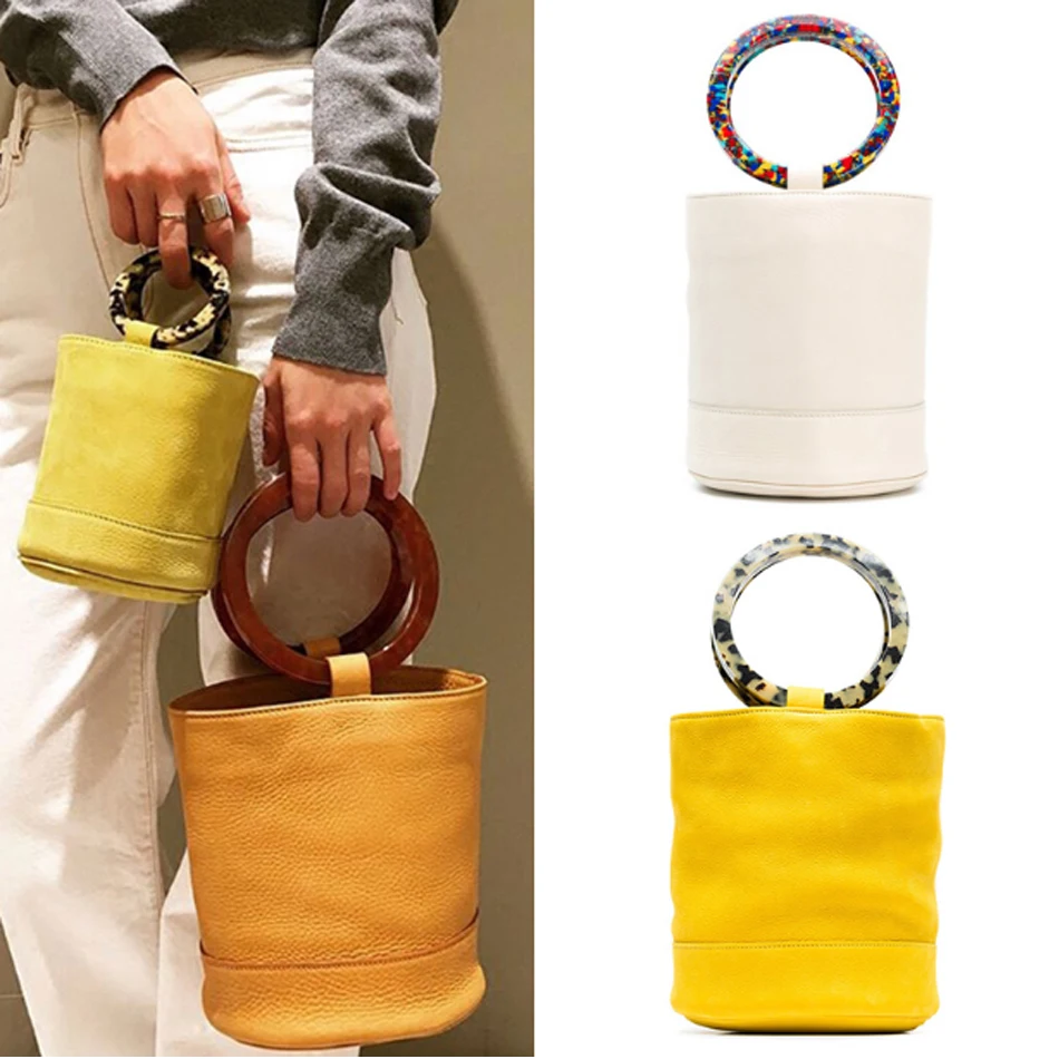 

SUNNY BEACH Fashion Cute Bucket Women Handbag Totes Bag Metal Handbag Handles Female Sac Hot Style Messenger Small Bags Karean