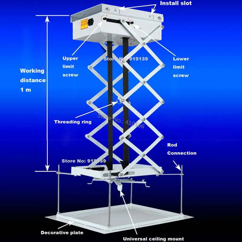 Лучшая цена, пульт дистанционного управления, Моторизованный Лифт, тихий рабочий проектор, Лифт, 100 см, расстояние для бега, используется для DLP lcd светодиодный проектор