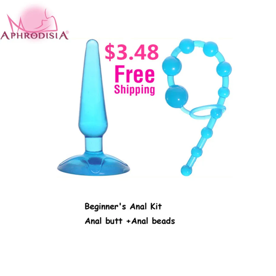 

[2pcs/lot] Flexible Jelly Butt Plug Beginner's Anal Kit and Anal Beads, Best Anal Sex toys for men and women, Sex Products