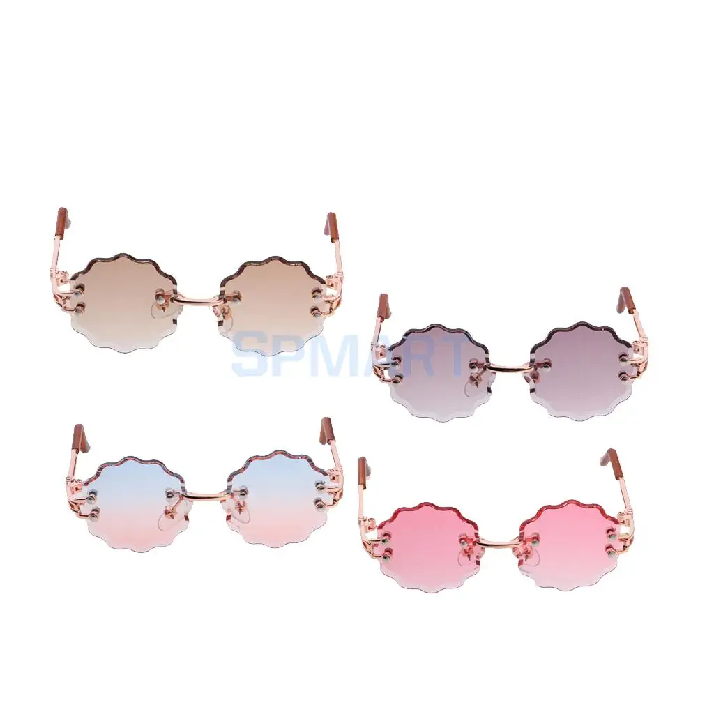 Stylish Metal Frame Glasses Eyewear Wave-shaped Sunglasses For Blythe 12inch Fashion Doll Outfits Dress-up Accessory