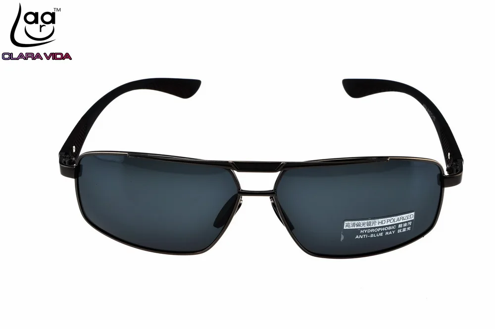 CLARA VIDA, брендовые Мужские поляризационные солнцезащитные очки TR90, защита для ног, оправа UV400, Полароид, для покупок, вождения, для улицы, дизайнерские солнцезащитные очки - Цвет линз: Серый