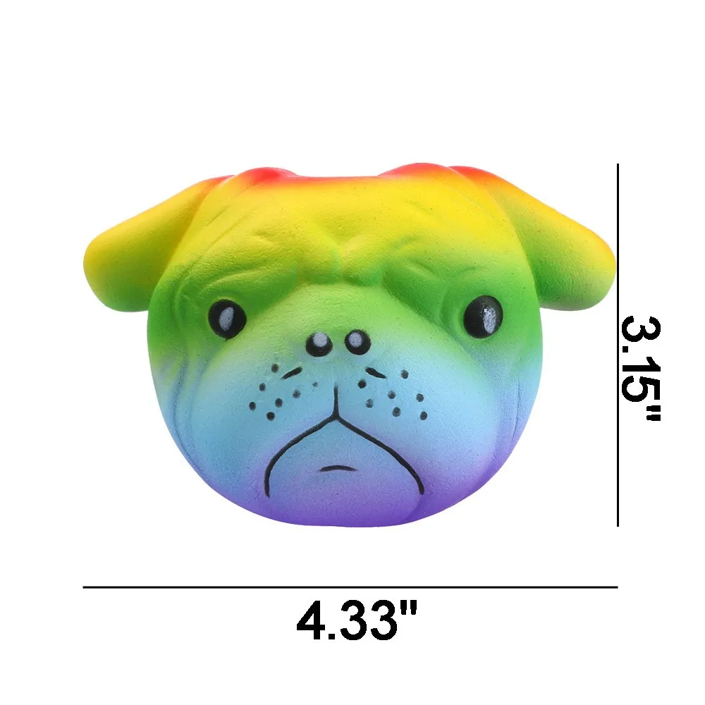 Детские игрушки 11 см Радуга для собак Мопсов мягкими замедлить рост милые животные Ароматические Squishies Squeeze для детей и взрослых