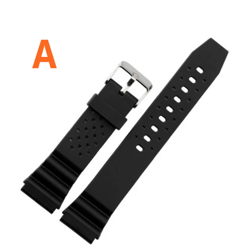 16mm 18mm 20mm 22mm Watchband Silicone Rubber Bands For Watches EF Replace Electronic Wristwatch Band Sports Watch Straps