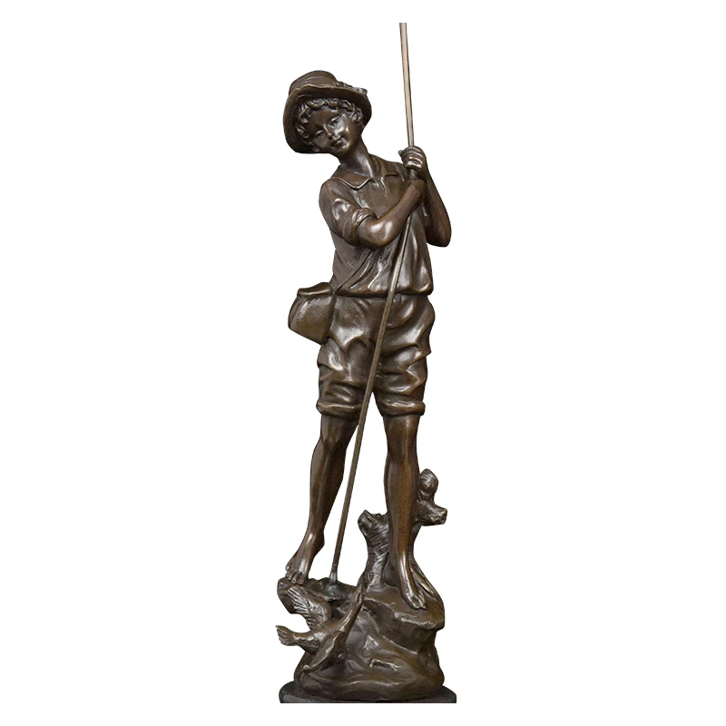 boy fishing figurine