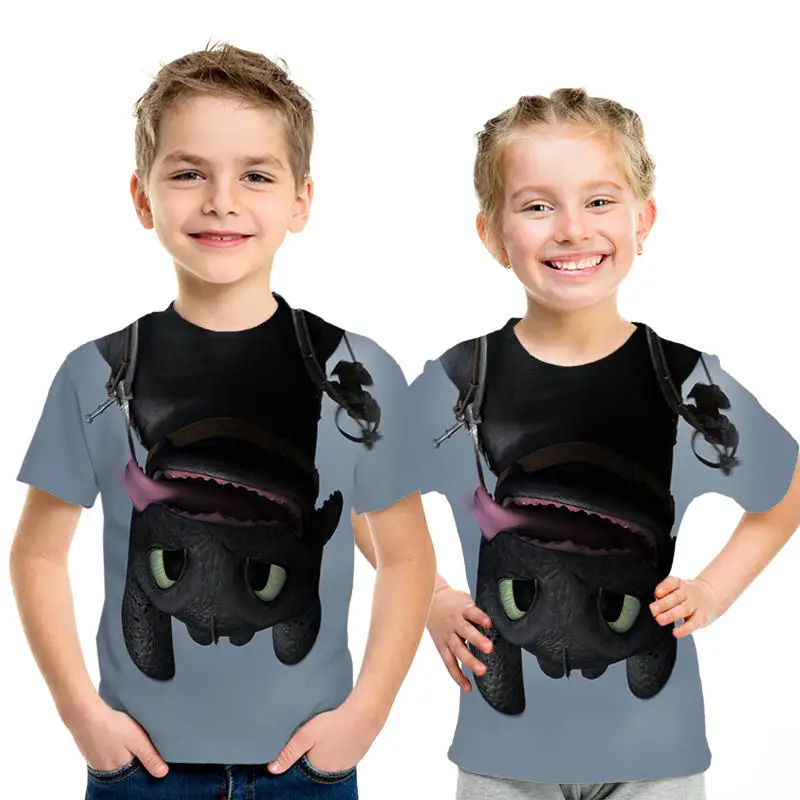 Футболка с 3d принтом «Как приручить дракона 3 скрытый мир», новая футболка с принтом из фильма для мальчиков и девочек, детская футболка Harajuku для родителей и детей - Цвет: NT277