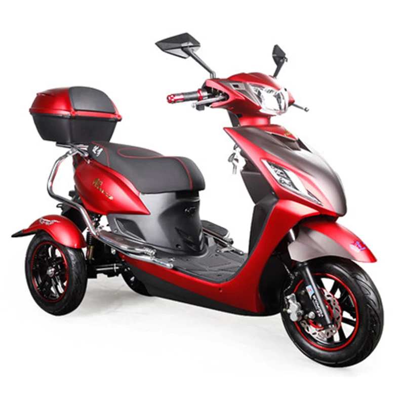 

Electric Scooter Lithium Battery Tricycle Efficient 29km/h Red And Black Motorcycle Useful Convenient for Adult Disabled Elder