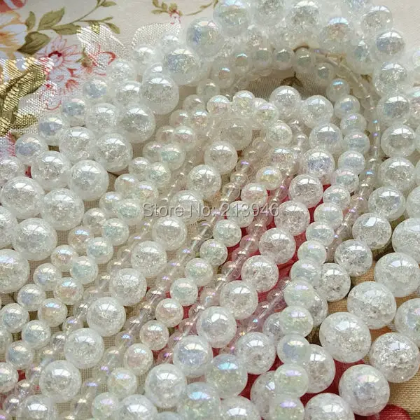 

4/6/8/10MM 2Strands /pack " AB clear frizzling Tone " Natural Rock Crystal Quartz Bead Semi-precious Stone Jewelry Beads