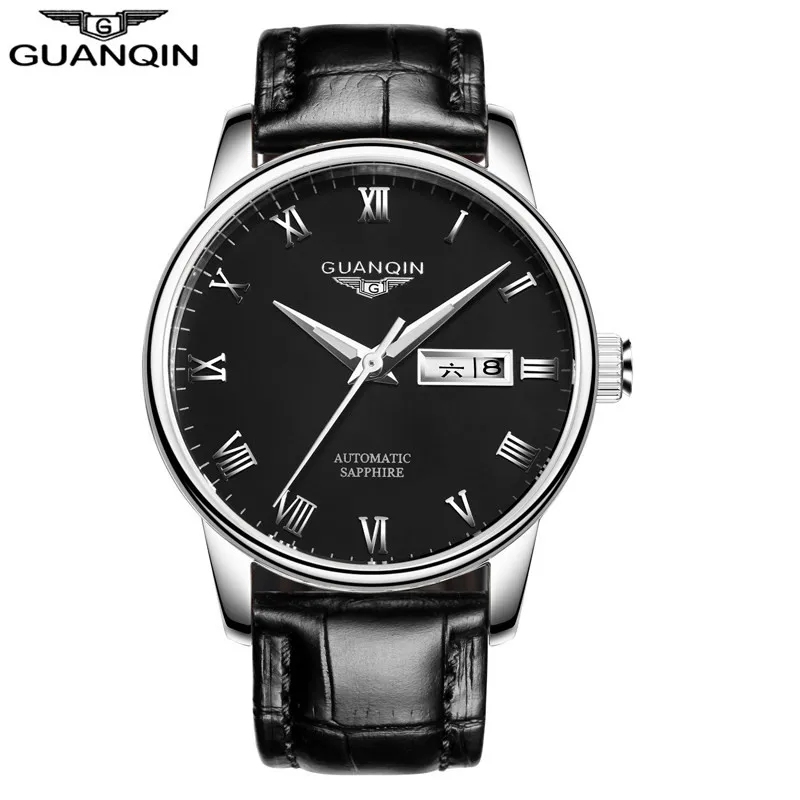 

Brand Men Watch GUANQIN Luxury Watches Fashion Casual Sports Wristwatches Boy Mechanical Watch Leather Waterproof Clock GJ16025