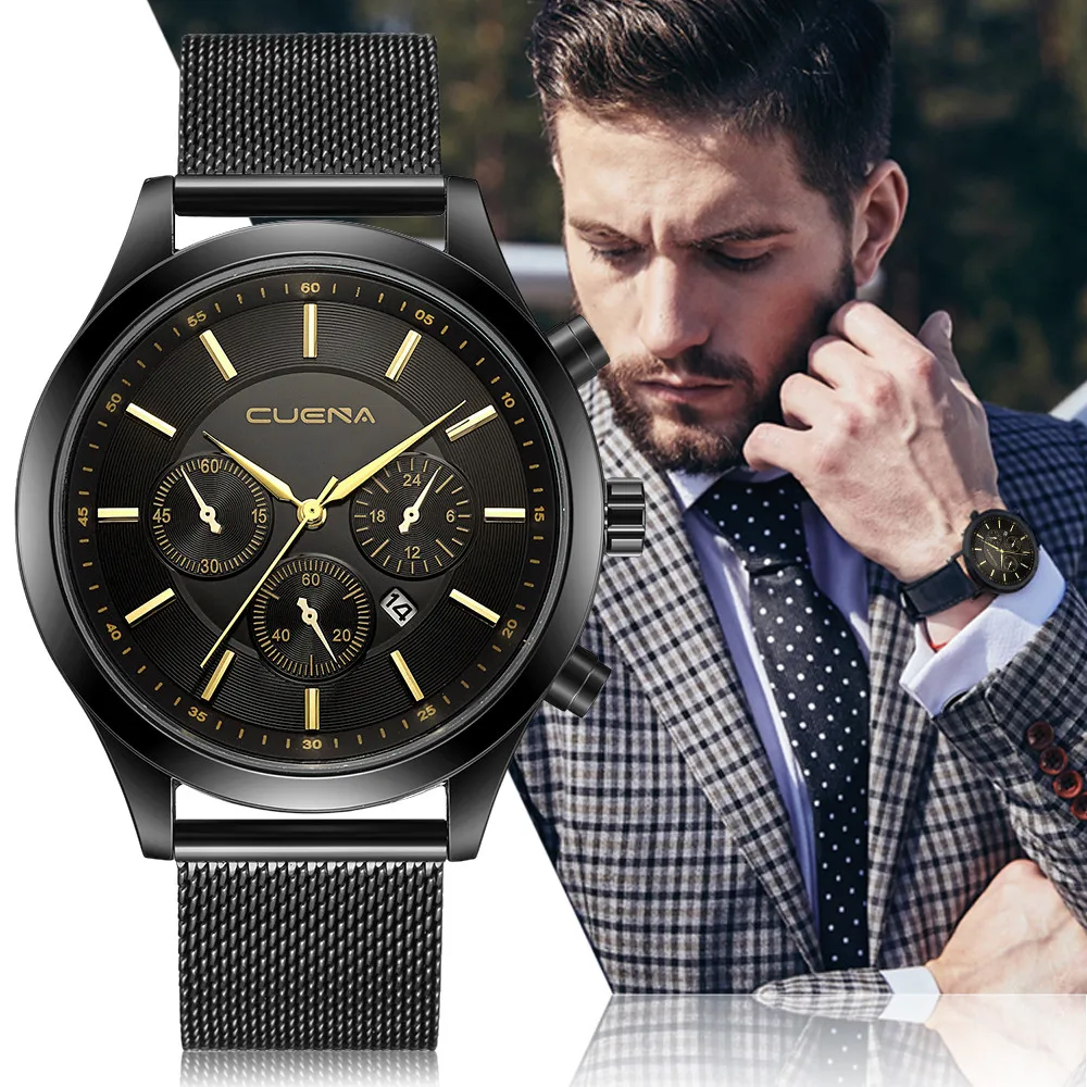 Top Brand Luxury Quartz Watch men Casual Black Japan quartz watch