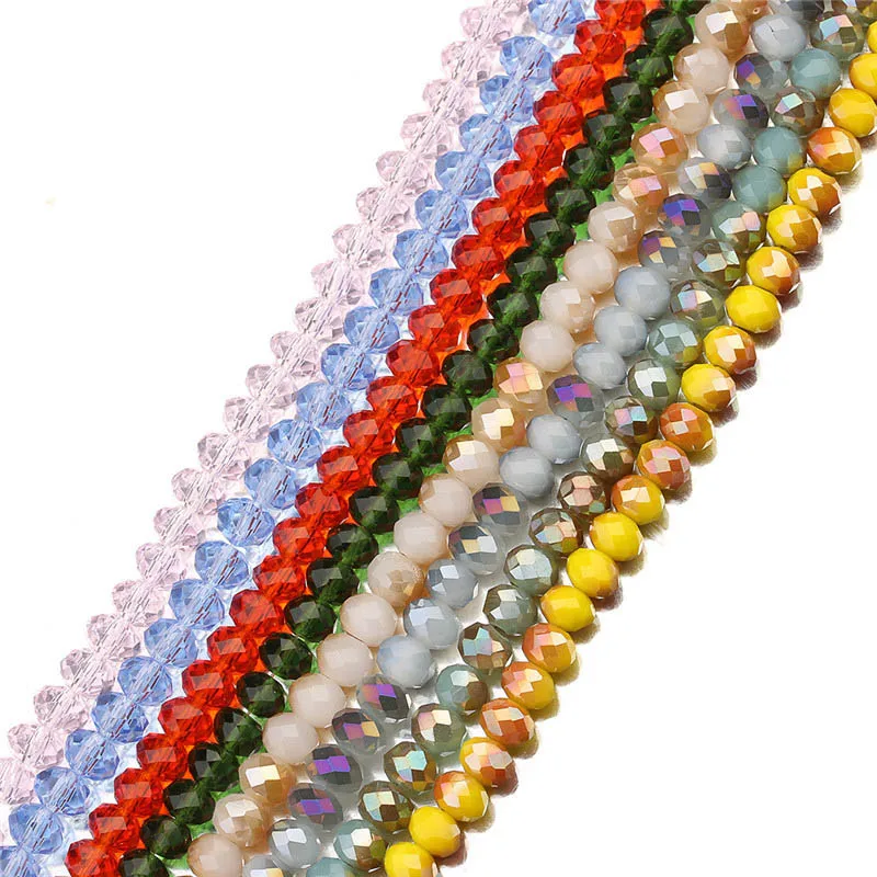 XINYAO-2strands-4-6-8-mm-Glass-Crystal-Czech-Beads-Loose-Faceted-Spacer-Rondelles-Beads-for