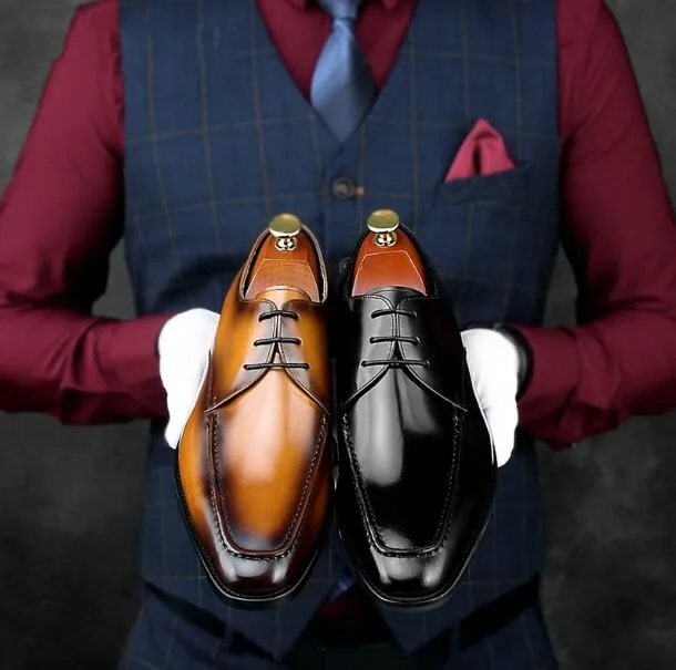 Формальные Кожаная обувь для отдыха из натуральной кожи британский стиль мужской Туфли под платье
