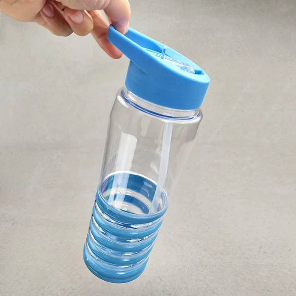 

650ml Water Bottle with Flip Straw Plastic Drinking Juice Bottles for Outdoor Sports Cycling Camping E2S
