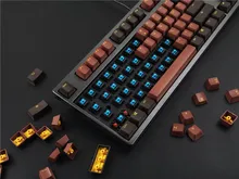 Conjunto de teclado mecánico Akko X Ducky PBT de dos colores, gorra con teclado mecánico, Chocolates / Horizon / Mid-night / Clown/Queen, 108 unidades