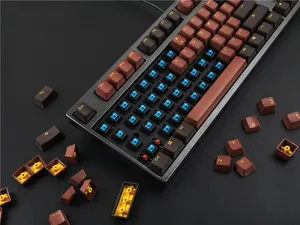 108 Pcs/pack Akko X Ducky PBT Two Color Key Cap Mechanical Keyboard Keycaps Chocolates / Horizon / Mid-night / Clown / Queen