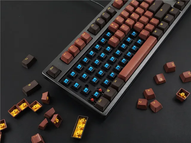 108 pcs pack akko x ducky pbt two color key cap mechanical keyboard