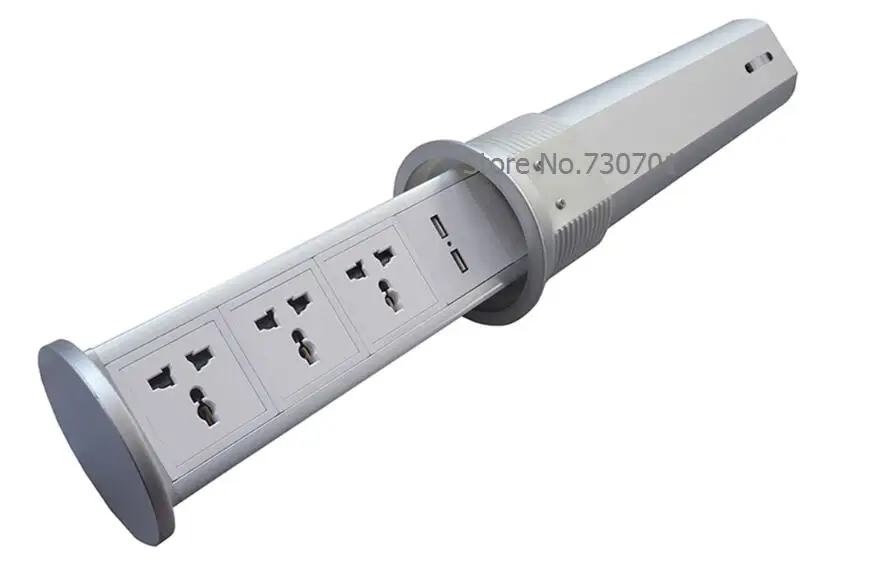 Automatic pneumatic air spring table pop up socket with 3 power and 2 charge USB table socket TUF USB CHARGING socket