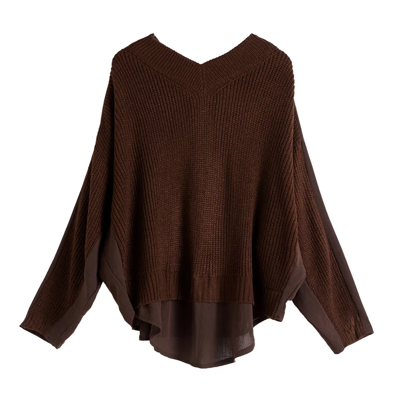 

Casual Vintage Retro Hippie Boho Hiphop Tunic Loose Baggy Twotwinstyle Patchwork Knitted Cotton Women Blouse Shirts Spring Top