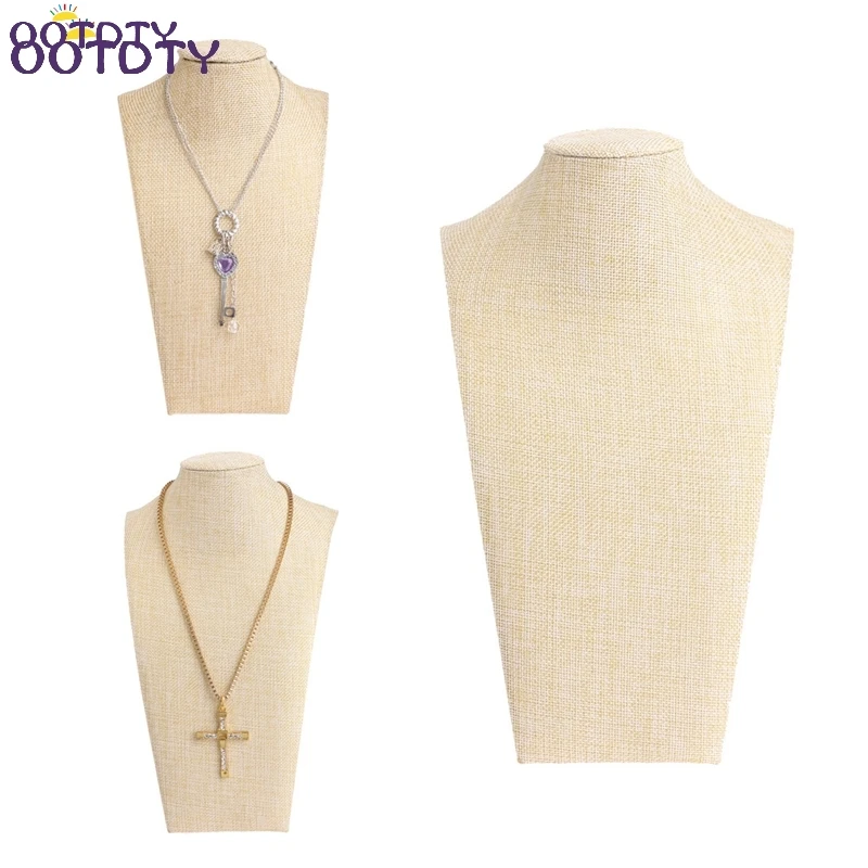 

Linen Neck Props Jewelry Necklace Pendant Neck Model Display Stand Holder