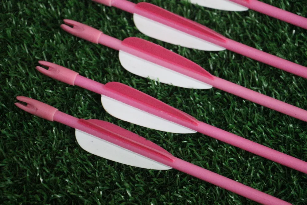 6Pcs New Pink Fiberglass Arrows 28" Girl Woman Type Riding Archery for